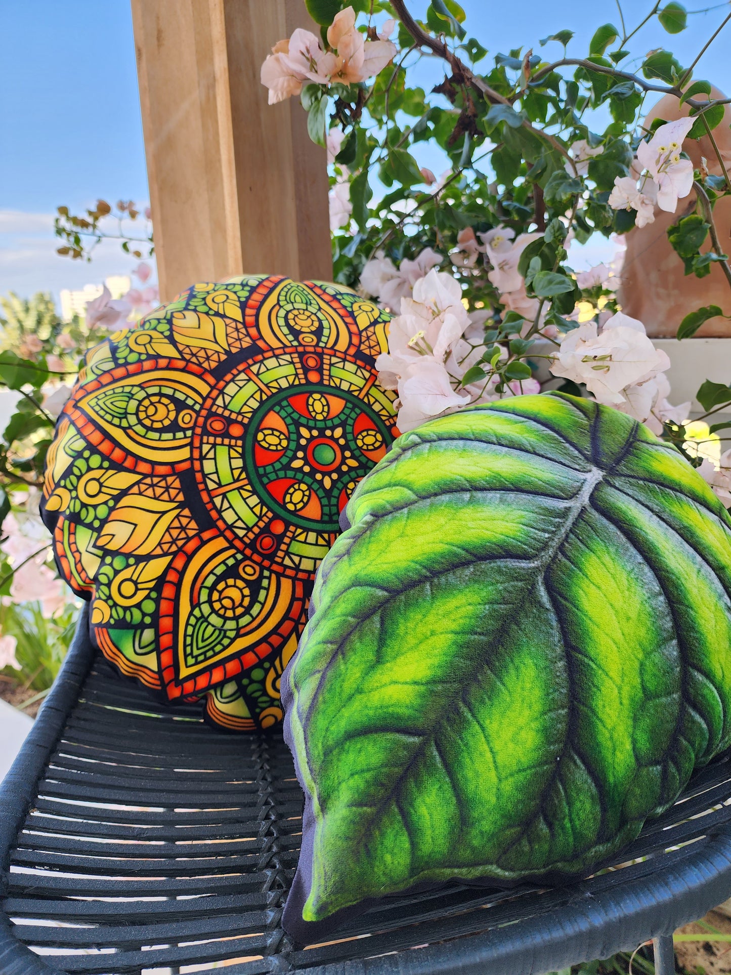 Yellow & Orange Mandala Velvet Pillow