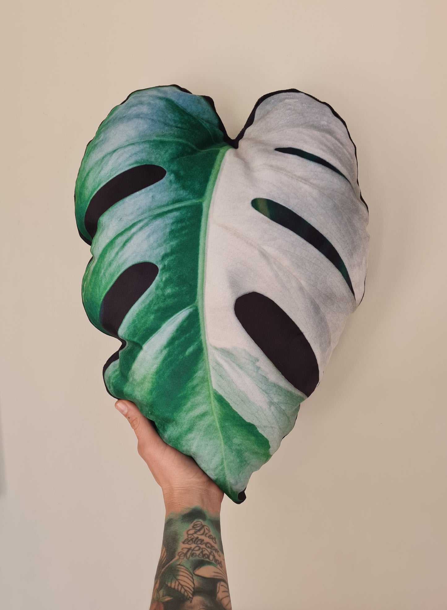 Monstera Albo Variegata Velvet Leaf Pillow