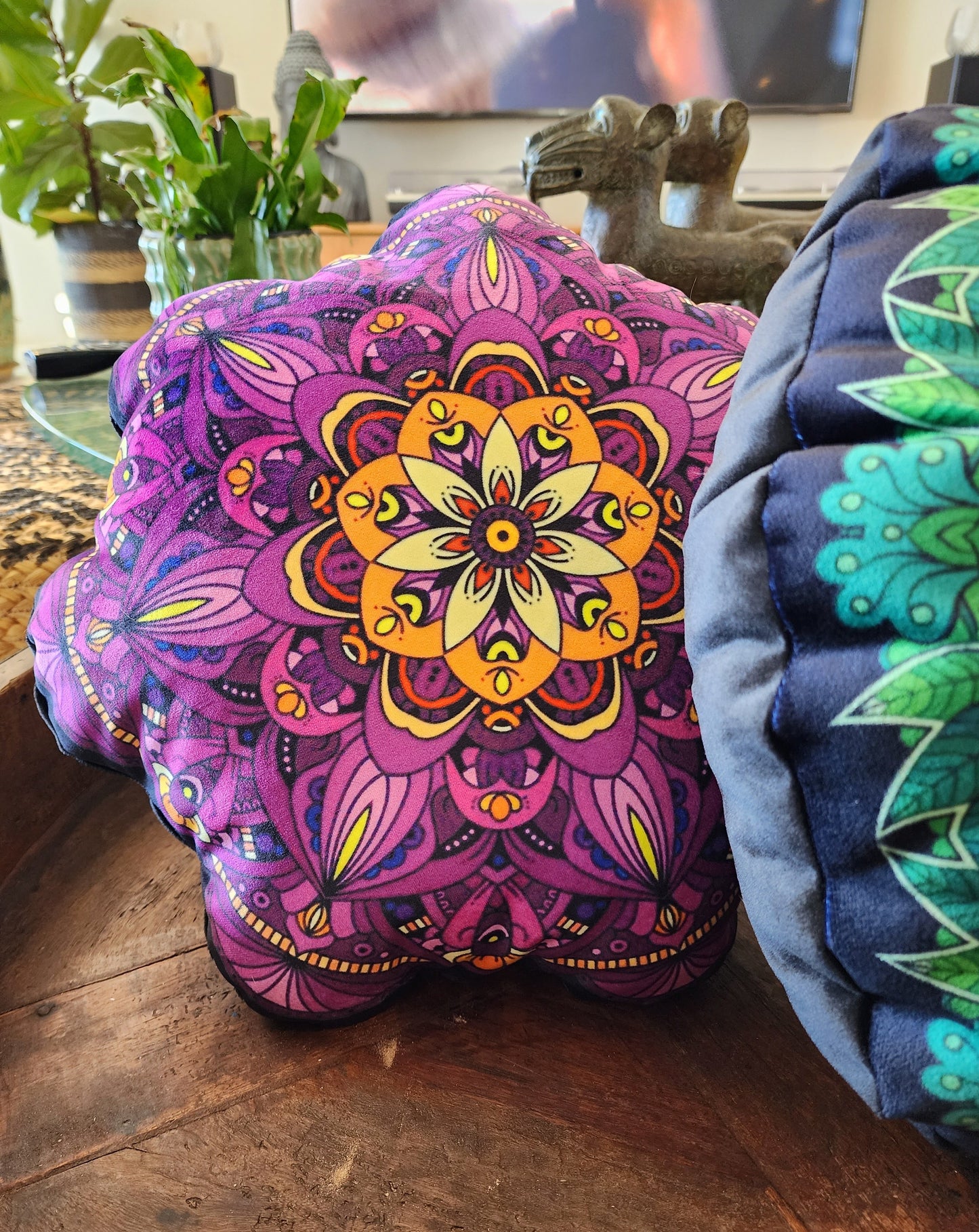 Purple Mandala Velvet Pillow