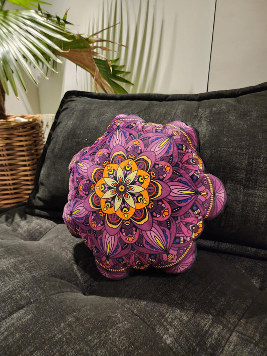 Purple Mandala Velvet Pillow